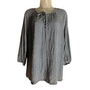 Croft & Barrow Womens Size XL Pullover Top Blue And White